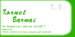 kornel barnai business card